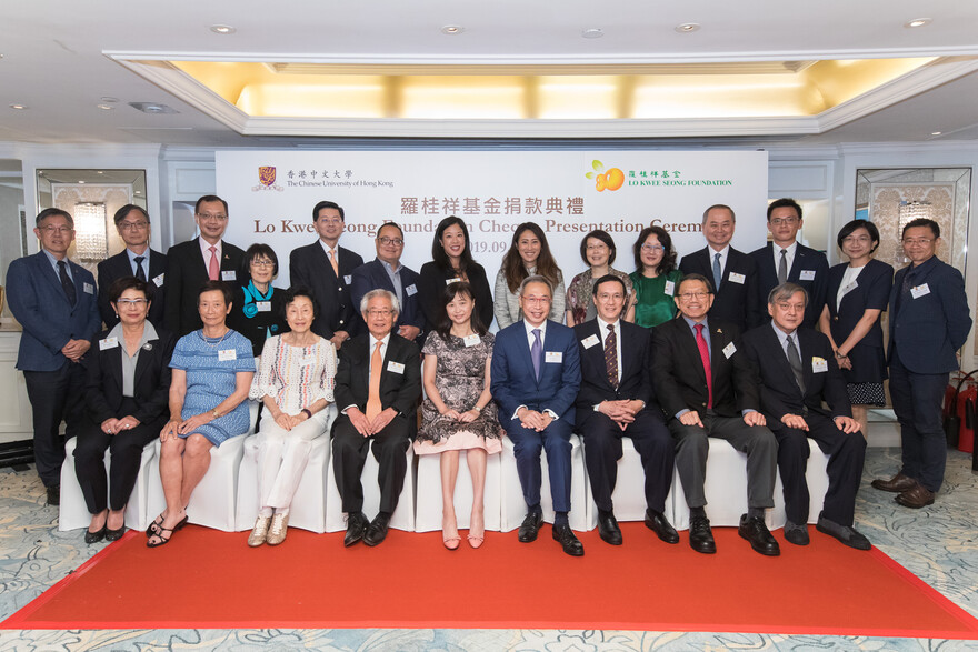 A group photo of the guests after the cheque presentation ceremony.
