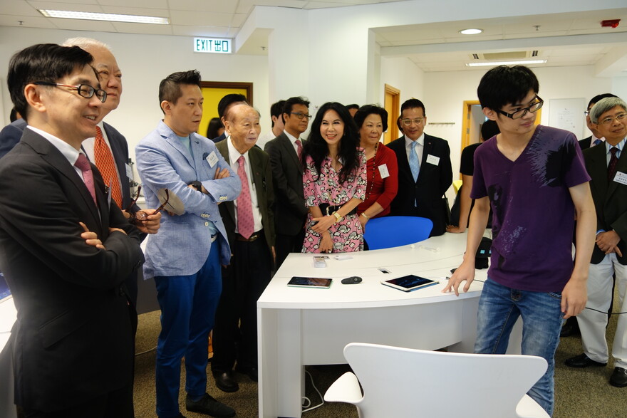 The delegates exchanged ideas with students at the Pi Centre
