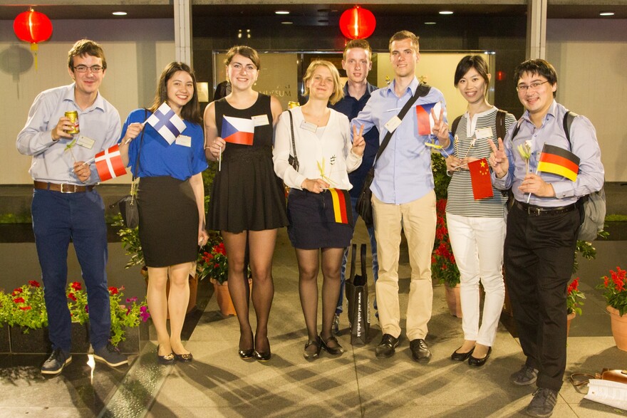 The cocktail reception offers a great cultural exchange opportunity for students from different countries and regions.